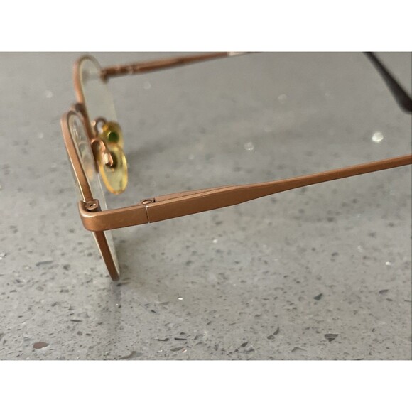 Nintendo Eyewear N-582 MBZ 49-19-135 Gold Full Rim round Eyeglasses Frames ONLY - Picture 4 of 13